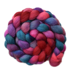 Hand painted Finn wool roving for hand spinning and felting