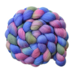 Hand painted Polwarth wool roving for hand spinning and felting